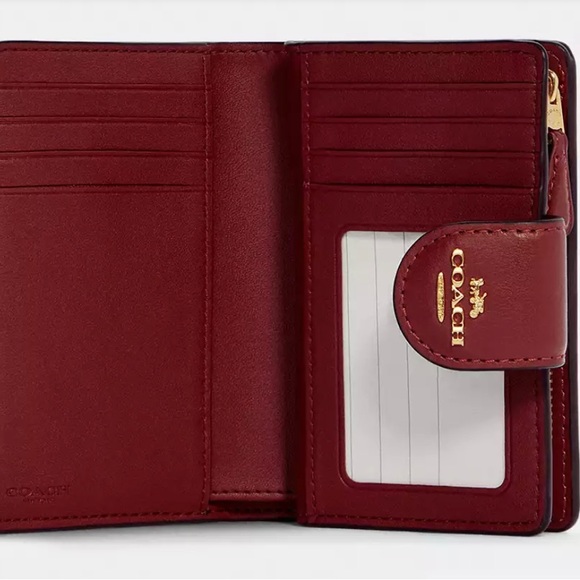 NEW Coach C7414 Medium Corner Zip Wallet In Signature Canvas With Ornament Print - Picture 7 of 7